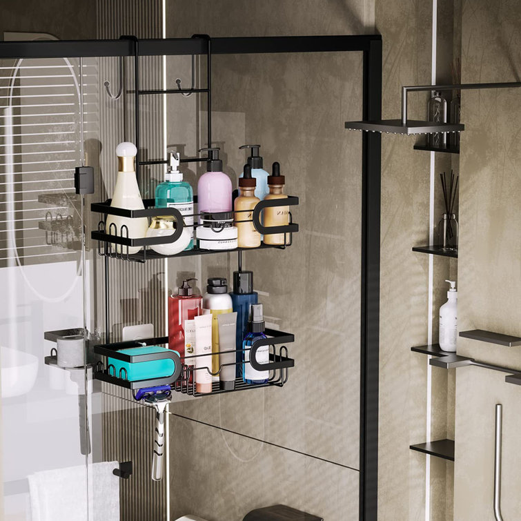 Over the door shower caddy with towel hooks hot sale
